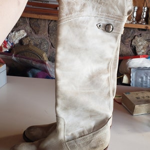 Light tan Frye Jane tall cuff knee high boots women&#39;s size 7.5