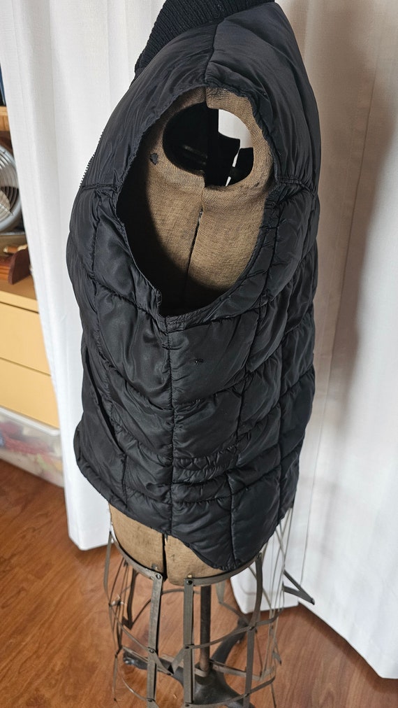 Vintage men's winter vest. Wall's brand black nyl… - image 2