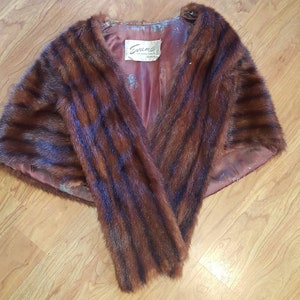 Vintage authentic Evans mink stole with hand pockets one size fits most FREE SHIPPING