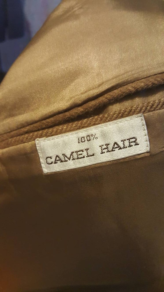 Vintage 1970s era mens camel hair sport coat. Tan… - image 4