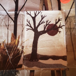 Vintage needlepunch tree silhouette kit 20 x 27 finished project FREE SHIPPING