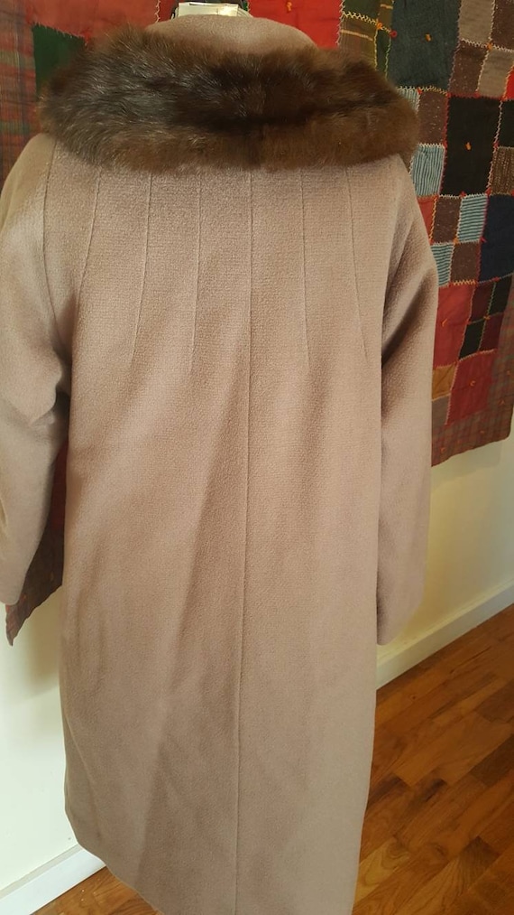 Vintage 1940s era brown wool blend winter coat wi… - image 3