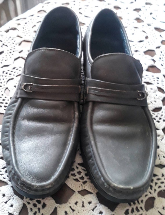 Vintage 1970s era men's loafers from Sears. Gray … - image 1