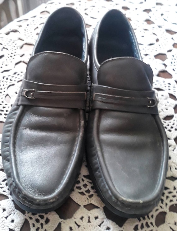 Vintage 1970s era men's loafers from Sears. Gray … - image 1