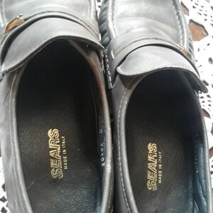 Vintage 1970s era men's loafers from Sears. Gray leather, made in Italy, leather sole. Size 9.5D. FREE SHIPPING image 6