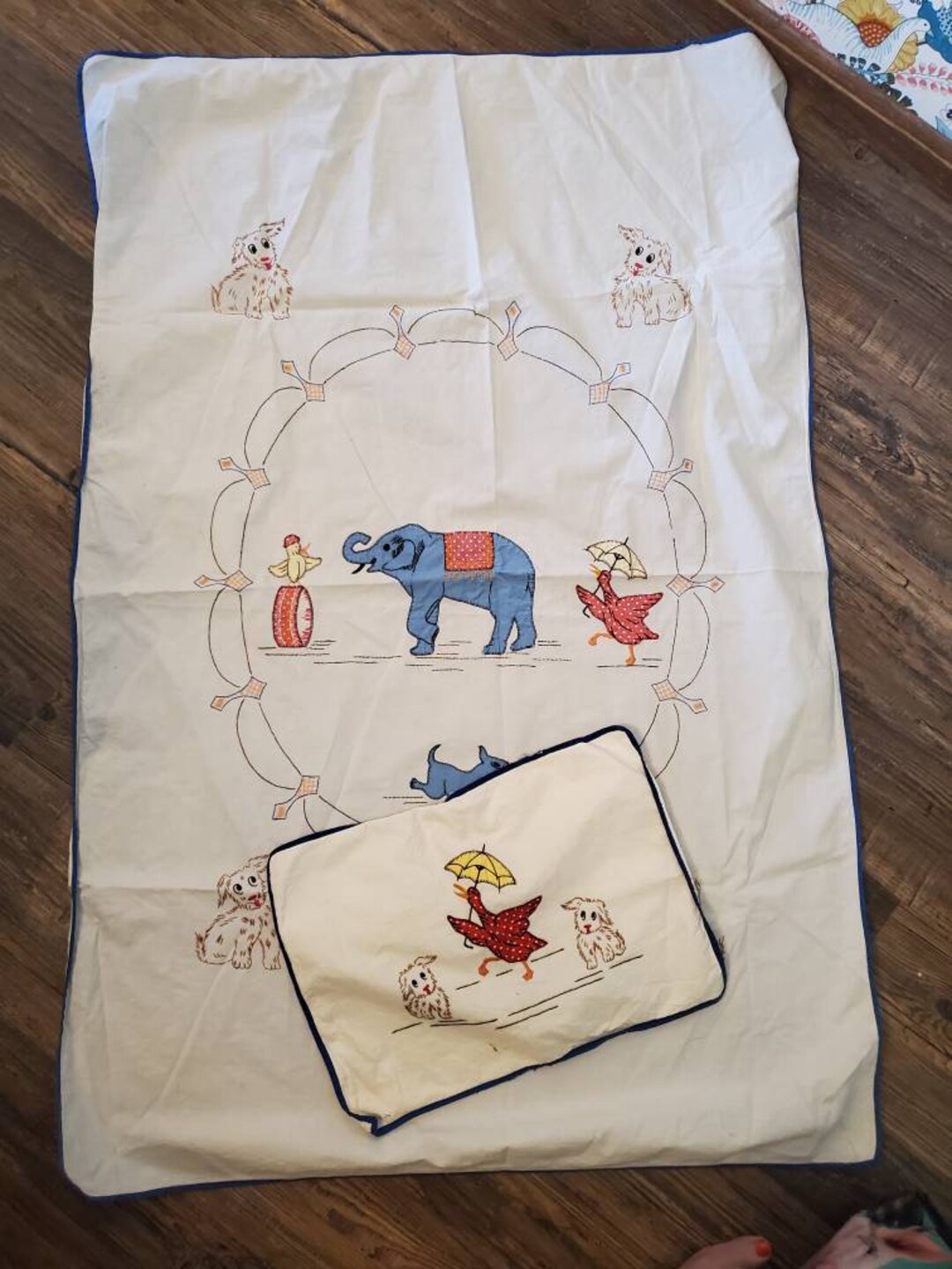 Vintage 1950s Era Crib Coverlet and Pillow Case. Lightweight Etsy