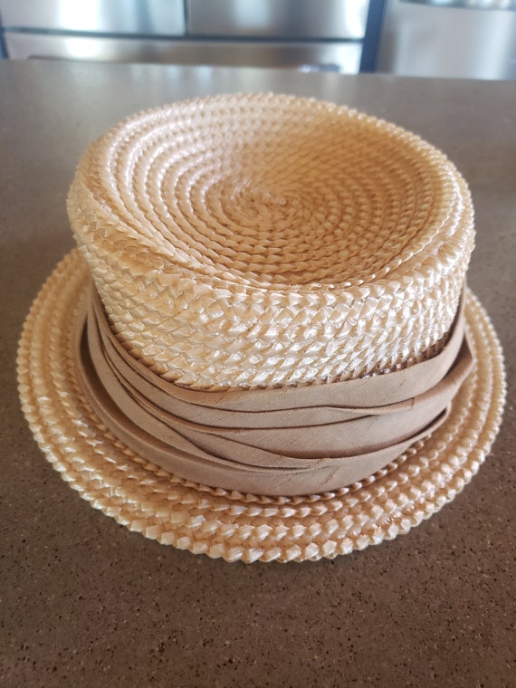 Vintage ladies boaters style Beresford straw hat