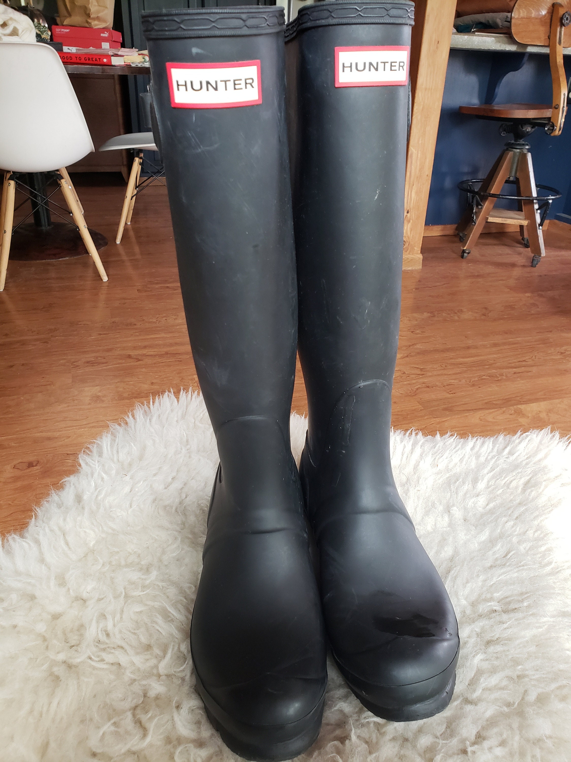 Louis Vuitton Women's 36 Black Rubber Rainboots Tall Rain Boots