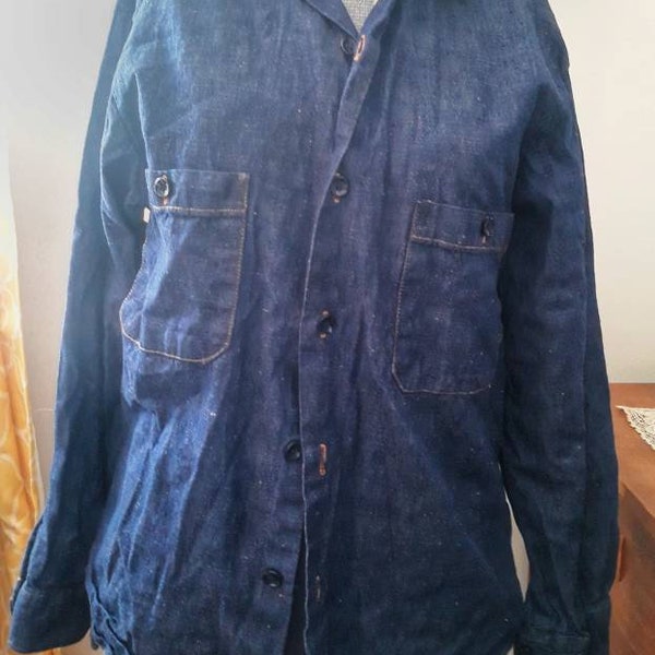 Men's 80s Vintage Denim Shirt L