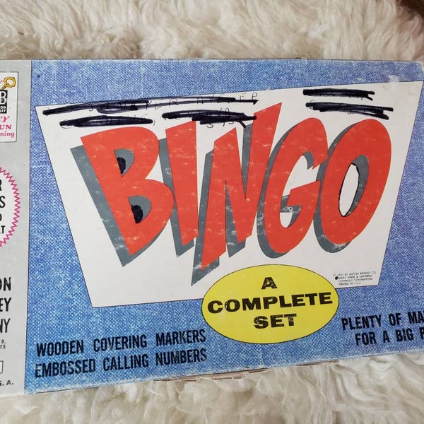 Vintage Bingo game from Milton Bradley 1960. Extra bingo cards. FREE SHIPPING