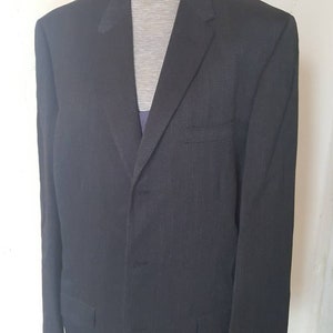 Vintage 1960s era men's charcoal wool sports coat. Timely Clothes by Balanced Tailoring of Livingston, MT. Size M/Medium. FREE SHIPPING