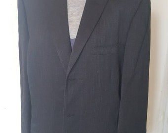 Vintage 1960s era men's charcoal wool sports coat. Timely Clothes by Balanced Tailoring of Livingston, MT. Size M/Medium. FREE SHIPPING