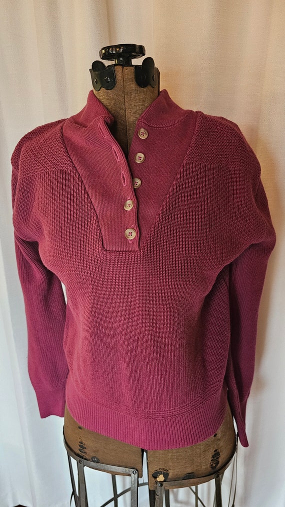 Vintage ladies 90s era L.L. Bean henley sweater. S