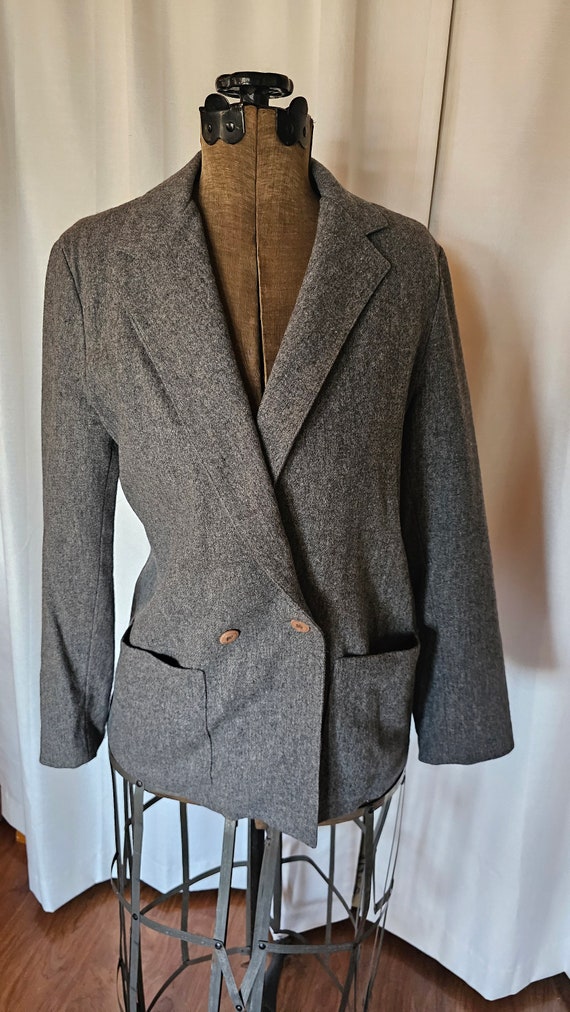 Vintage womens gray 80s blazer. FREE SHIPPING