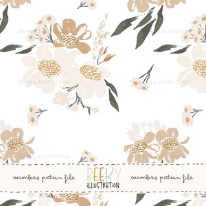 Wildflower Seamless Pattern | DIGITAL FILE | Vintage Floral Fabric Design, Bohemian Digital Pattern, Feminine Cottage Repeating Pattern