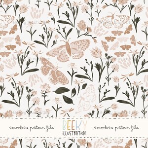 Boho Floral Seamless Pattern | DIGITAL DOWNLOAD | Floral Seamless File, Spring Floral Seamless, Wildflower Pattern, Retro Floral Seamless