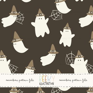 Ghost Seamless Pattern | DIGITAL DOWNLOAD | Ghost Digital Paper, Witch Seamless Pattern, Halloween Seamless Pattern, Spooky Seamless Pattern