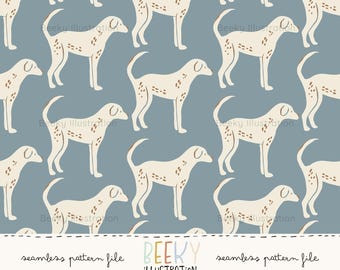 Dog Seamless Pattern | DIGITAL FILE | Dalmatian Seamless Repeat, Dog Fabric Design, Seamless Pattern for Kids, Gender Neutral Seamless File