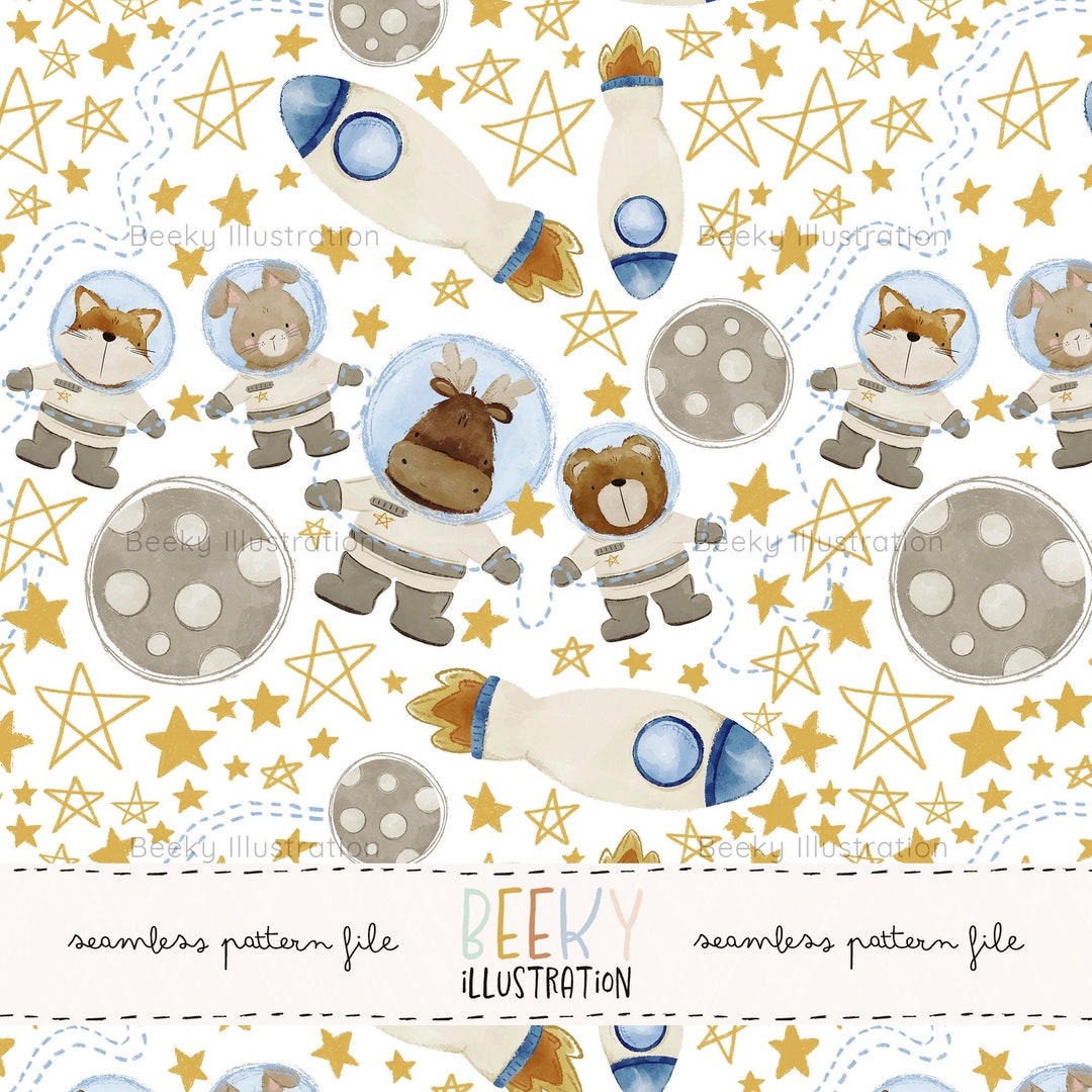 Space Seamless Pattern | DIGITAL DOWNLOAD | Outer Space Digital Paper ...
