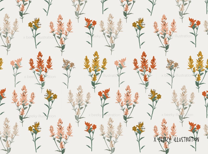 Boho Floral Seamless Pattern Bundle DIGITAL DOWNLOAD Wildflower ...