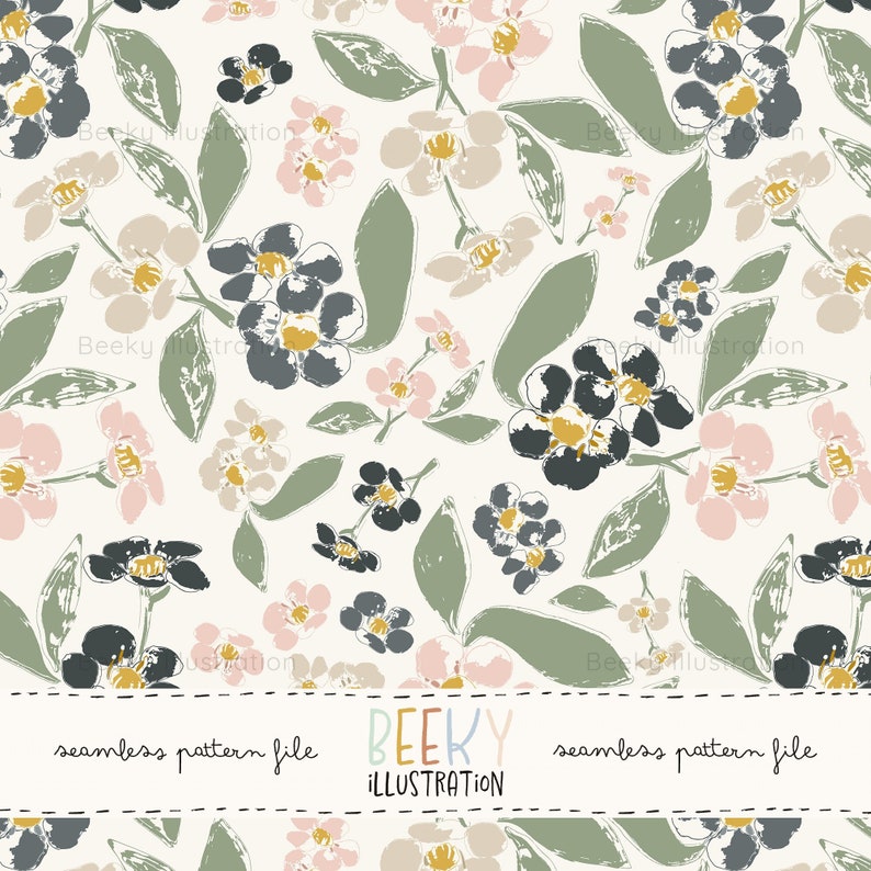 Boho Floral Seamless Pattern DIGITAL FILE Easter Floral Seamless ...