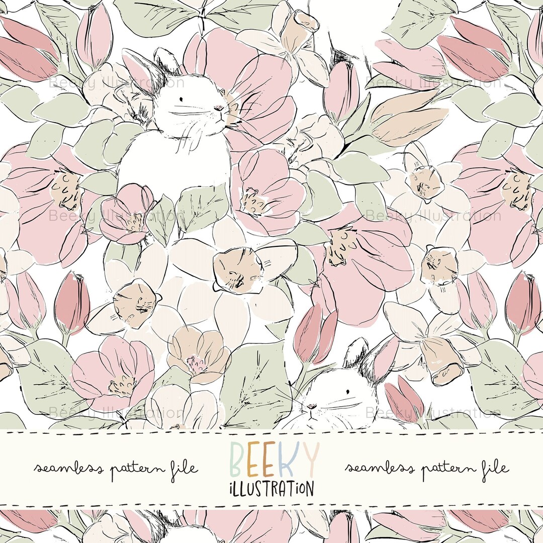 Spring Floral Seamless Pattern DIGITAL FILE Easter Seamless Pattern ...
