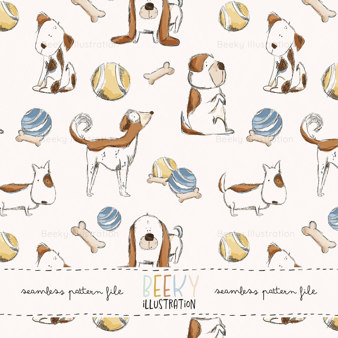 Dog Seamless Pattern | DIGITAL DOWNLOAD | Animal Seamless Pattern ...