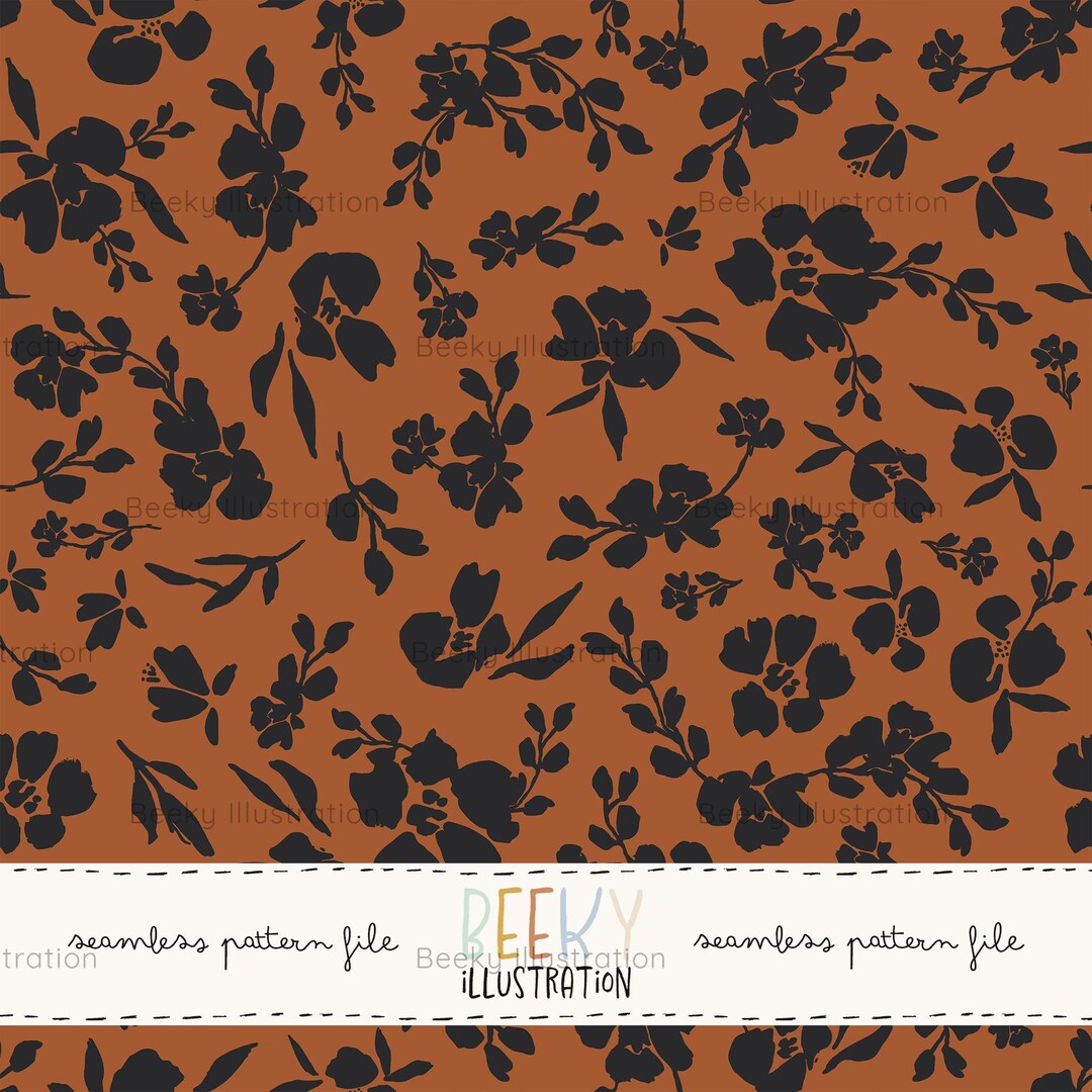 Boho Floral Seamless Pattern | DIGITAL FILE | Vintage Fabric Design ...