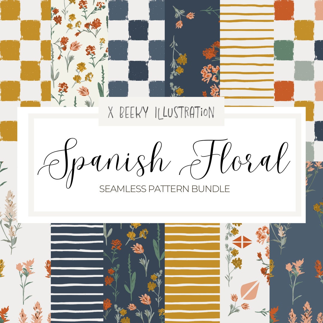 Boho Floral Seamless Pattern Bundle | DIGITAL DOWNLOAD | Wildflower ...