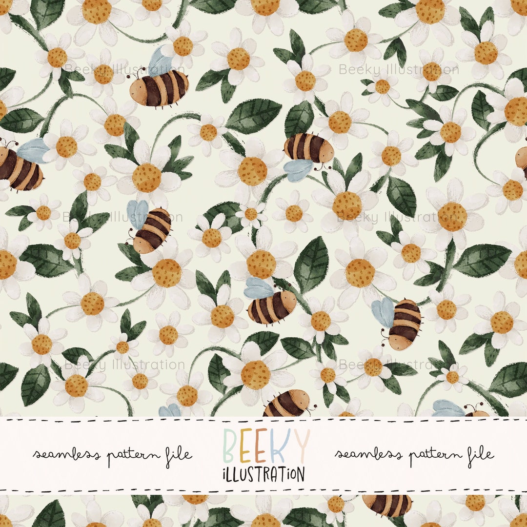 Daisy Seamless Pattern | DIGITAL DOWNLOAD | Easter Floral Seamless ...