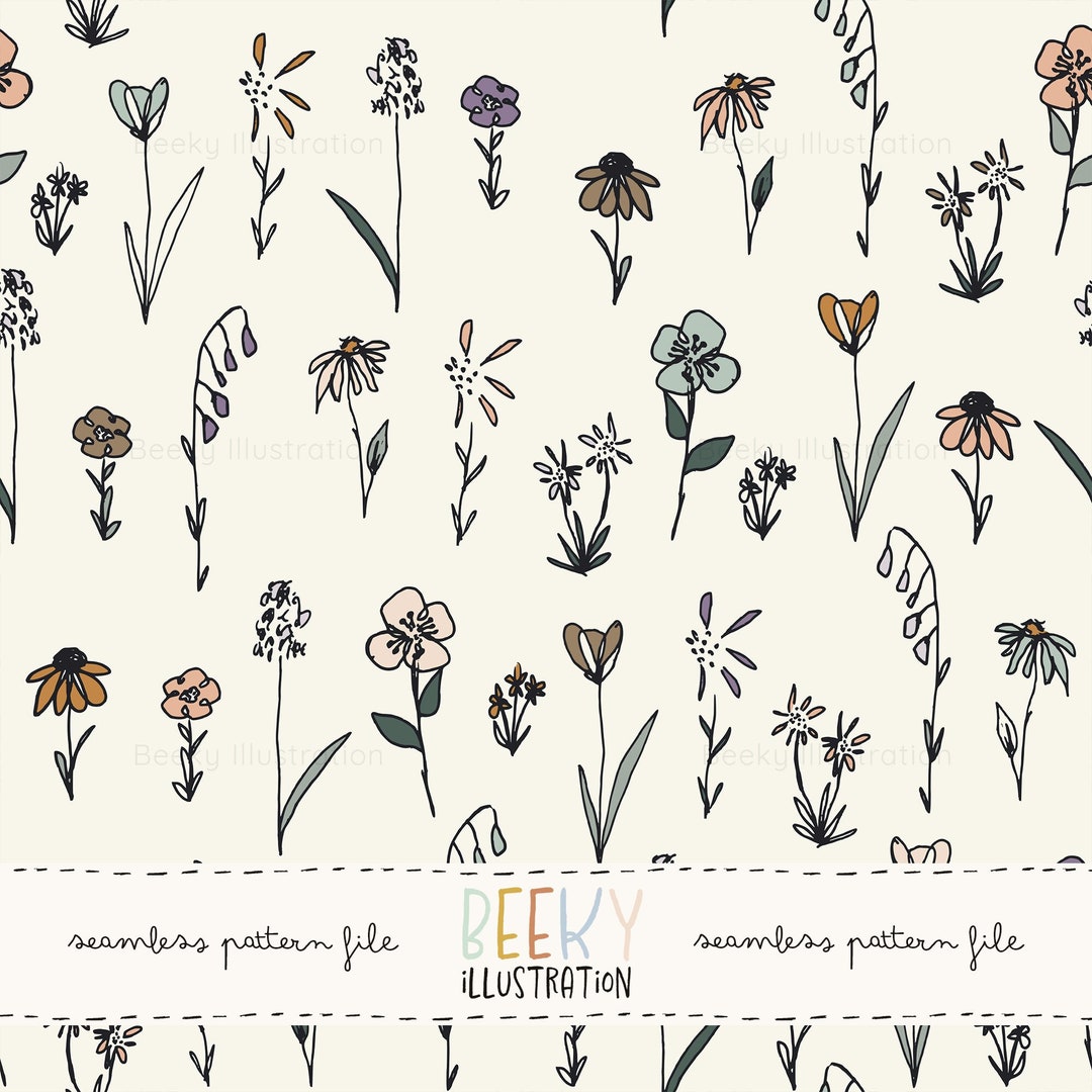 Wildflower Seamless Pattern | DIGITAL DOWNLOAD | Floral Seamless File ...