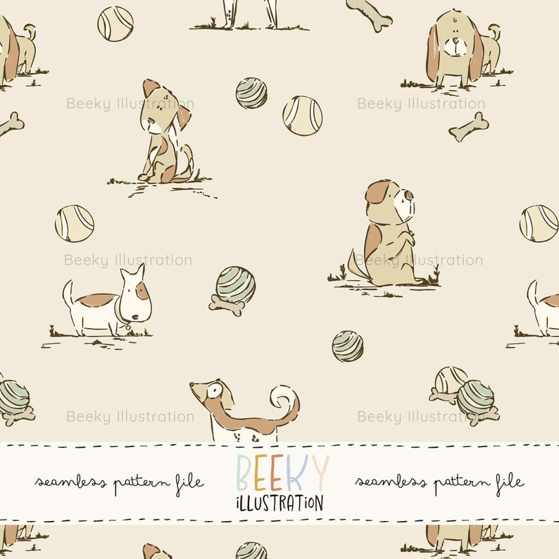 Dog Seamless Pattern | DIGITAL DOWNLOAD | Animal Seamless Pattern ...