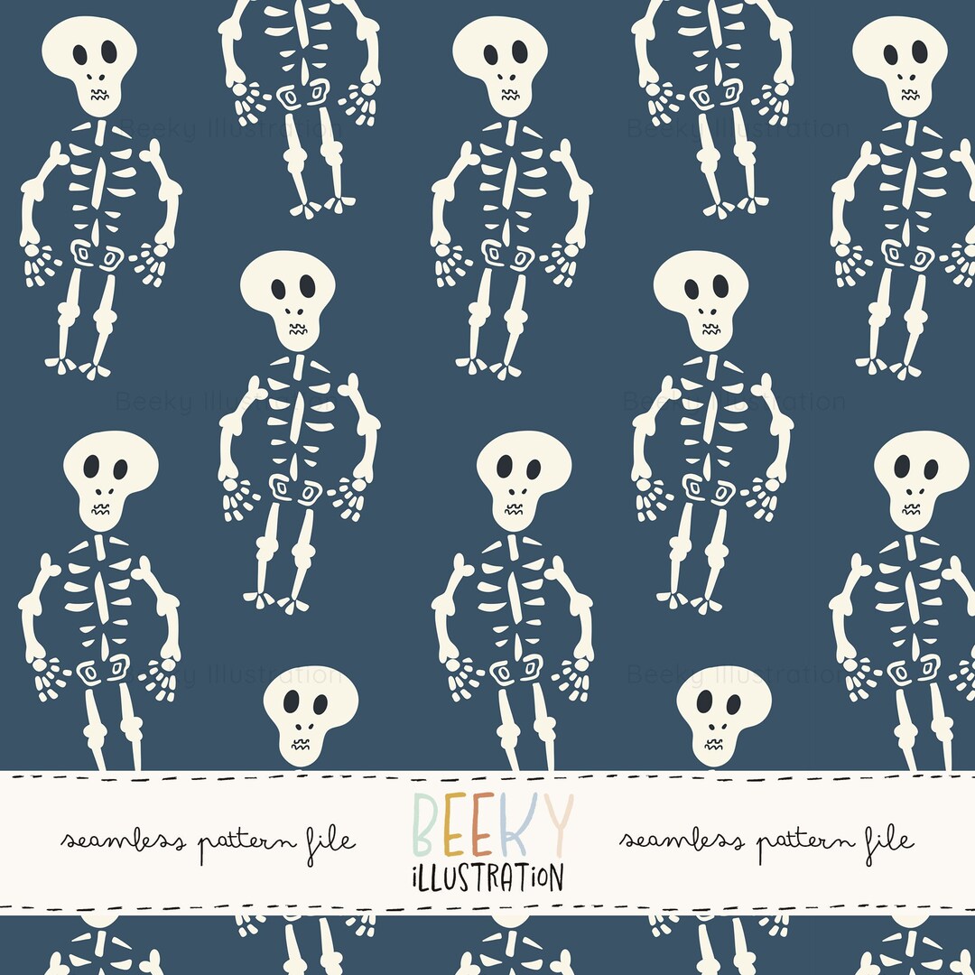 Skeleton Rips Pattern Skeleton Seamless Pattern | DIGITAL DOWNLOAD | Halloween Seamless ...