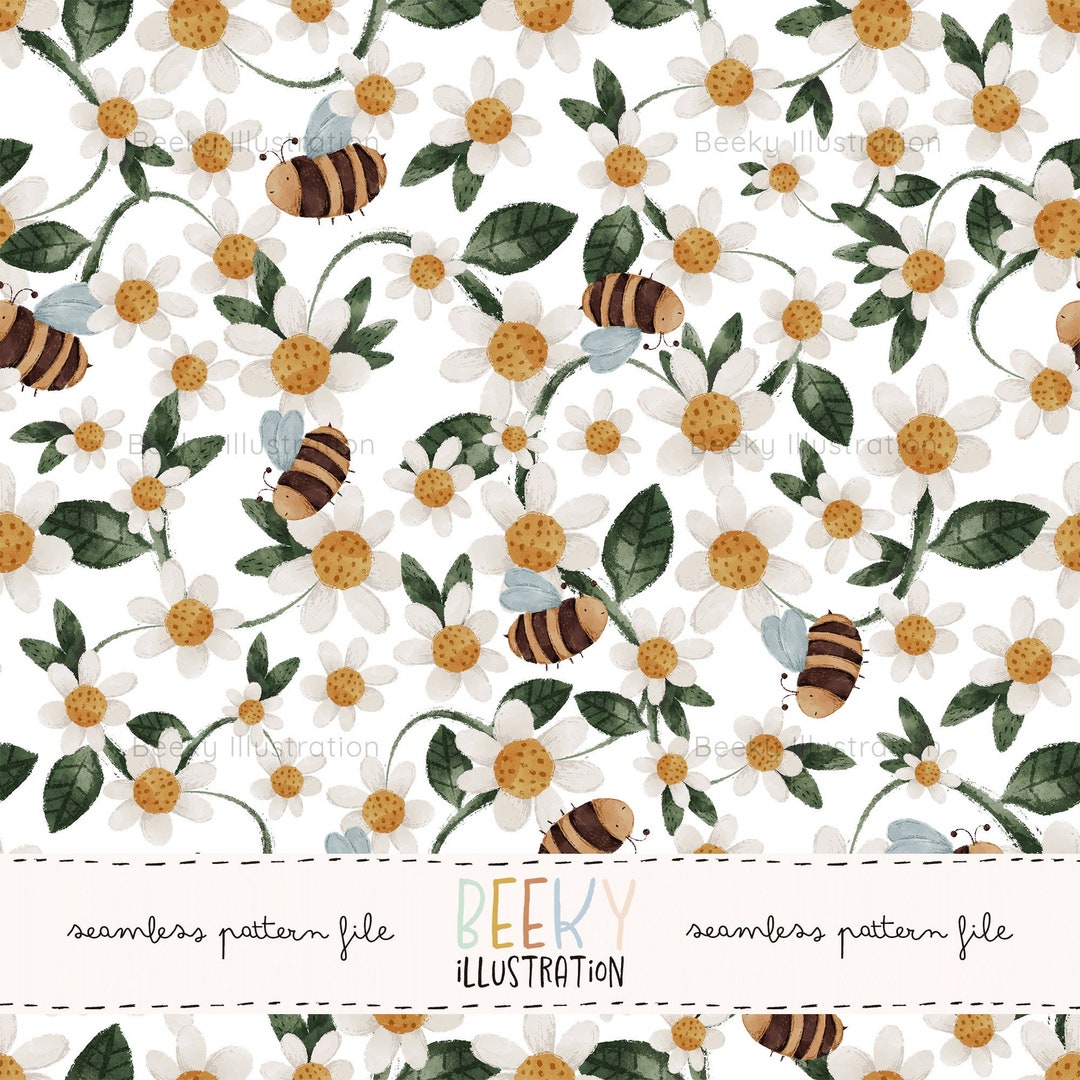 Daisy Seamless Pattern | DIGITAL DOWNLOAD | Easter Floral Seamless ...