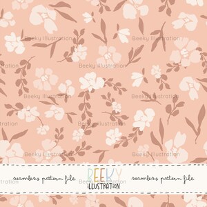 Boho Floral Seamless Pattern | DIGITAL DOWNLOAD | Vintage Fabric Design, Rustic Cottage Floral Pattern, Baby Girl Repeating Pattern, Girly