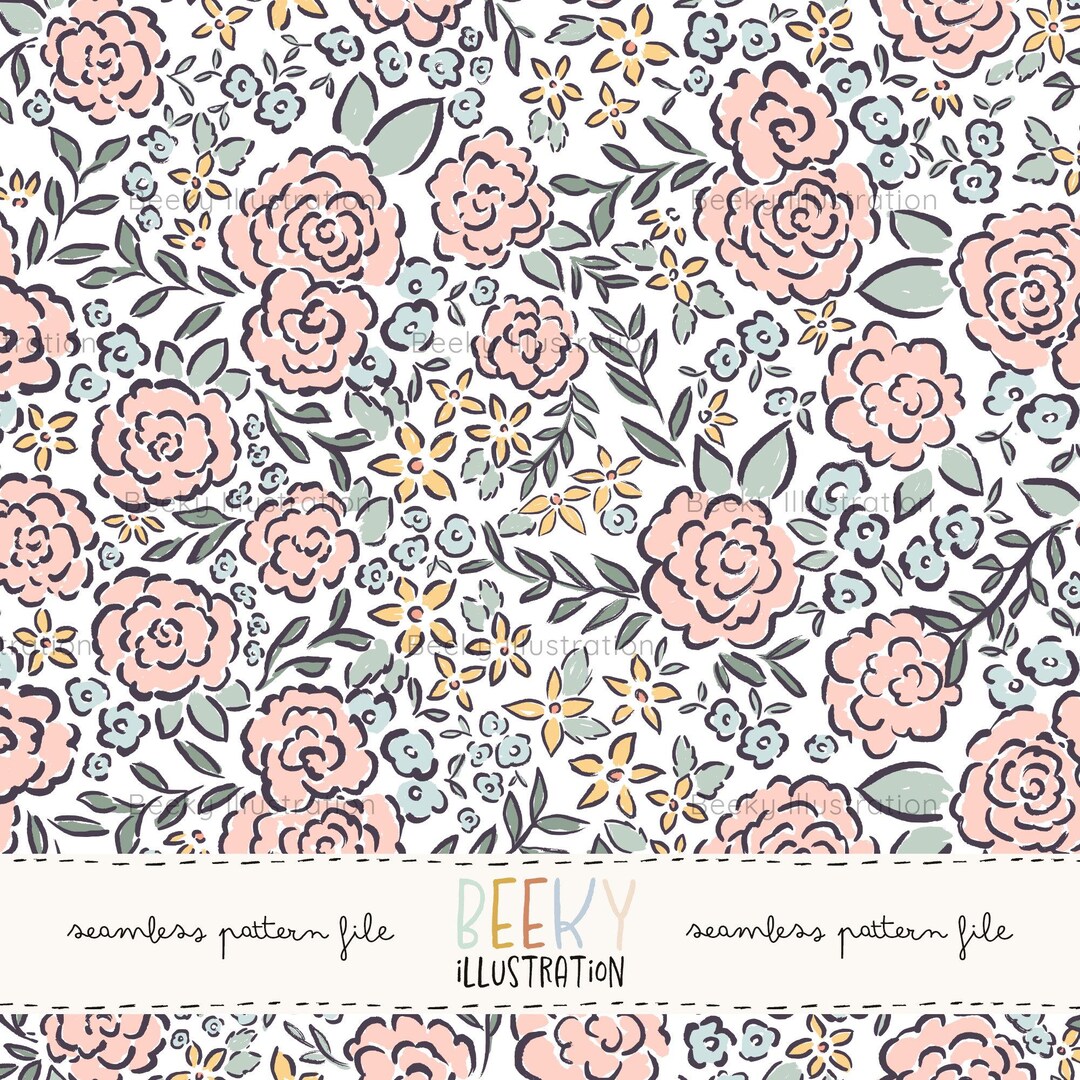 Floral Seamless Pattern | DIGITAL DOWNLOAD | Boho Floral Seamless ...