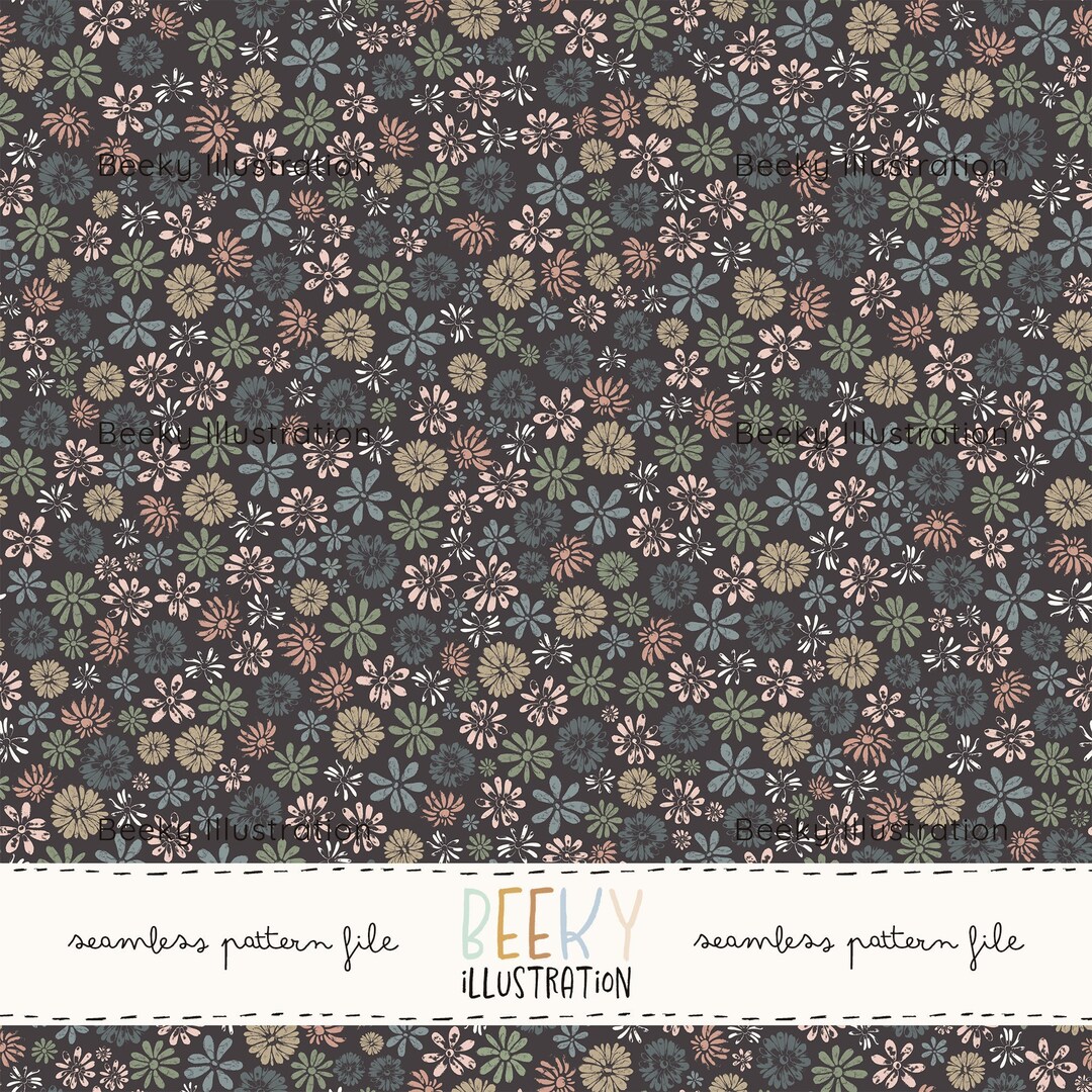 Ditsy Floral Seamless Pattern | DIGITAL DOWNLOAD | Bohemian Floral ...