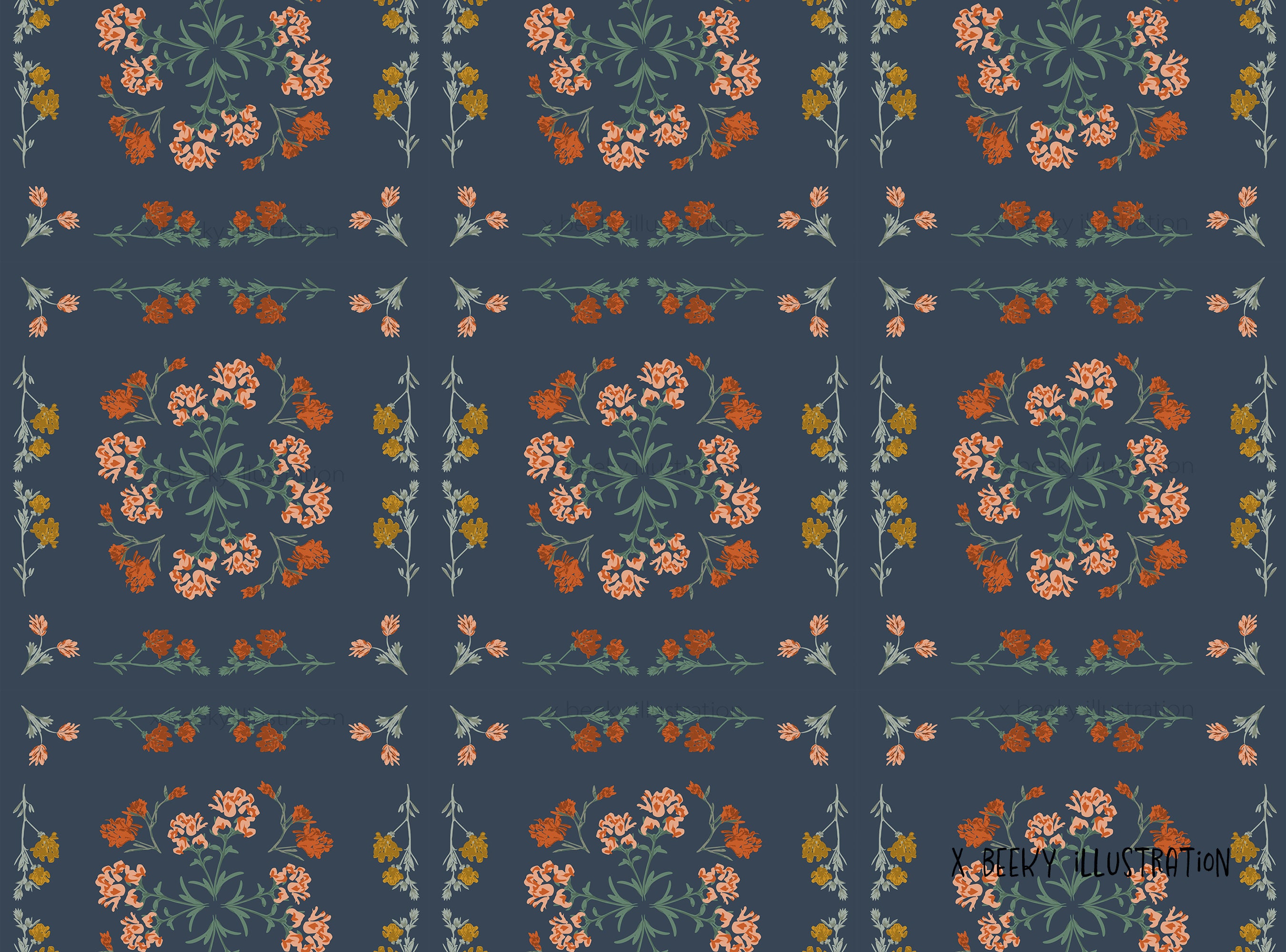 Boho Floral Seamless Pattern Bundle DIGITAL DOWNLOAD Wildflower ...