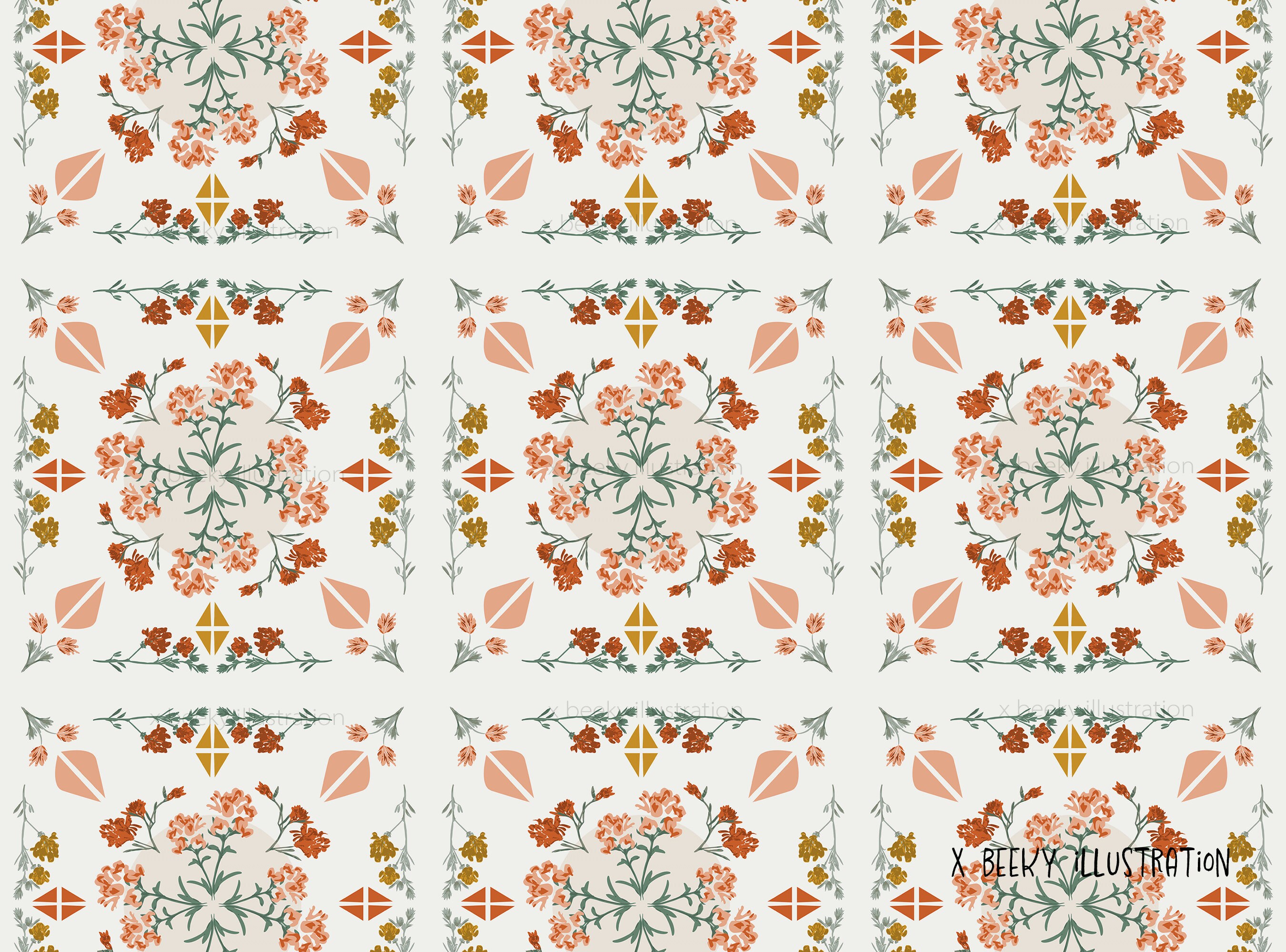 Boho Floral Seamless Pattern Bundle | DIGITAL DOWNLOAD | Wildflower ...