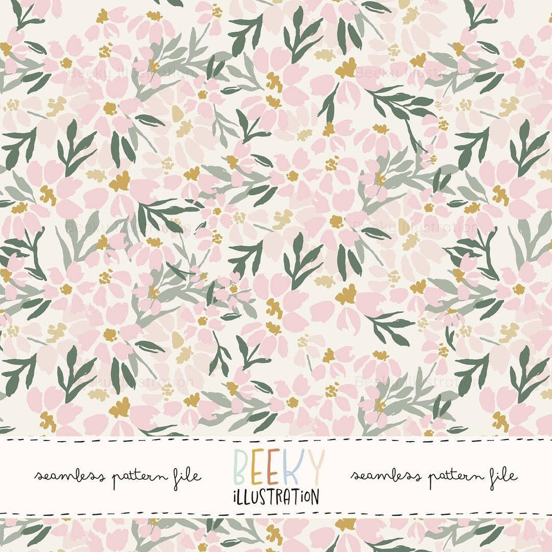 Spring Floral Seamless Pattern | DIGITAL FILE | Dreamy Pink Repeating ...