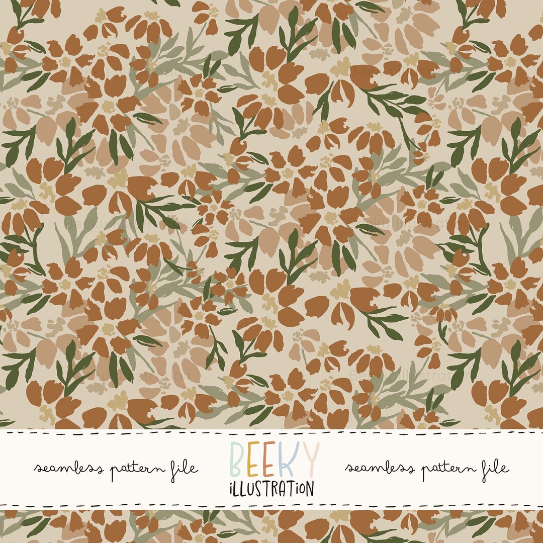 Autumn Floral Seamless Pattern | DIGITAL DOWNLOAD | Fall Floral Fabric ...