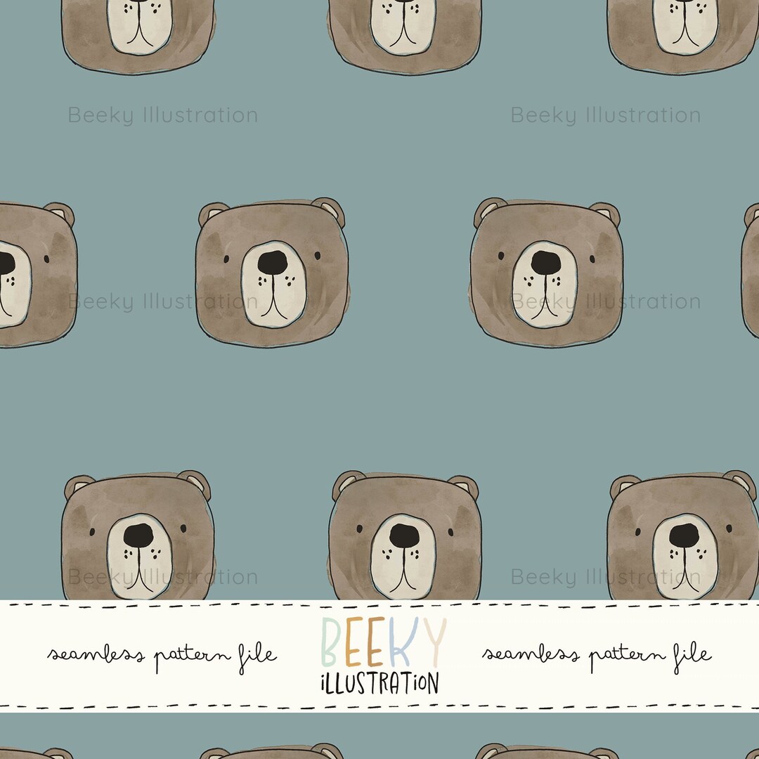Brown Bear Seamless Pattern | DIGITAL DOWNLOAD | Woodland Animal ...