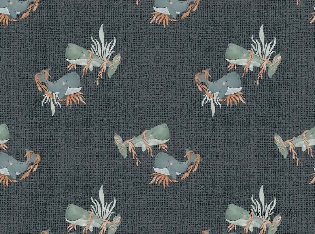 Whale Seamless Repeat Pattern DIGITAL DOWNLOAD Ocean - Etsy
