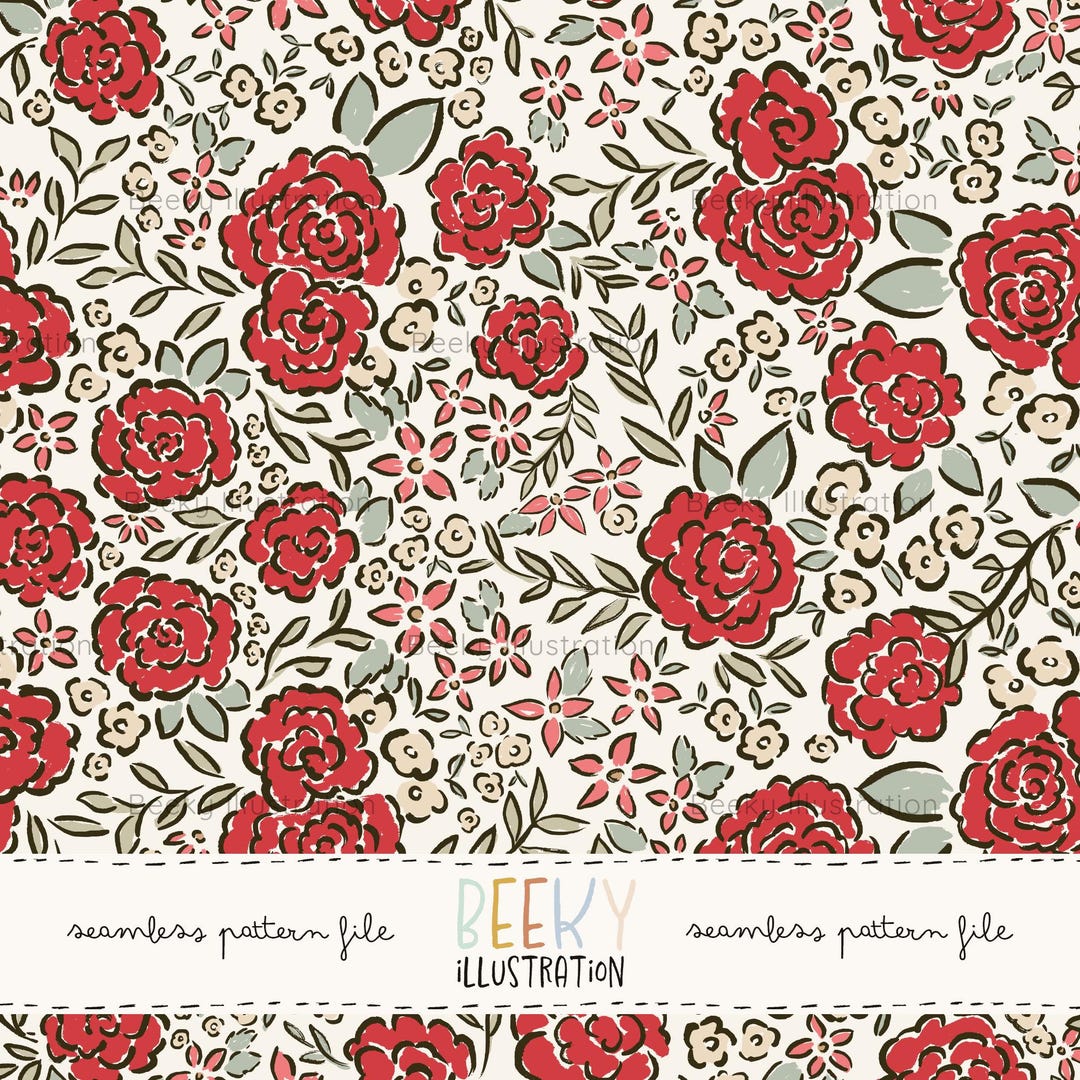 Floral Seamless Pattern | DIGITAL DOWNLOAD | Boho Floral Seamless ...
