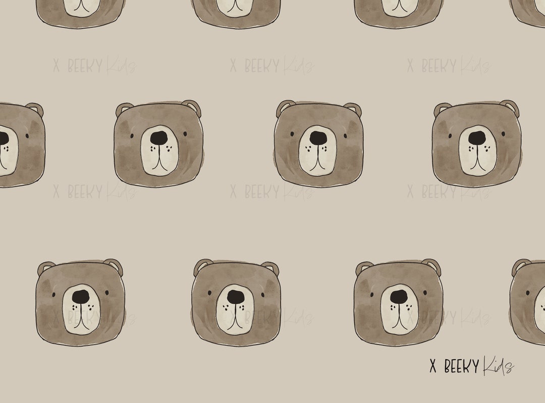Bear Head Seamless Pattern | DIGITAL DOWNLOAD | Animal Seamless Pattern ...