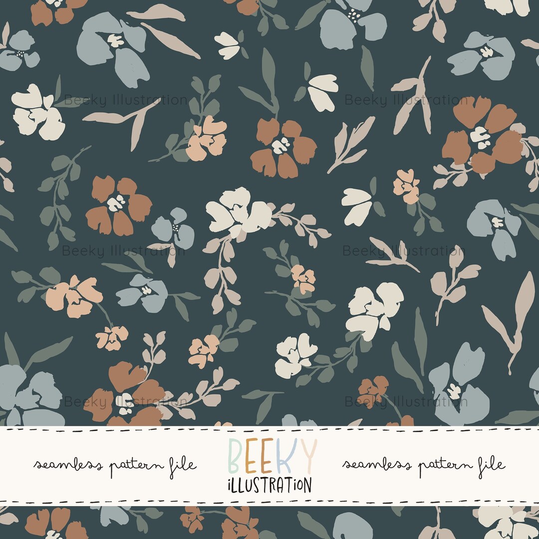 Fall Floral Seamless Pattern | DIGITAL DOWNLOAD | Floral Fabric Design ...