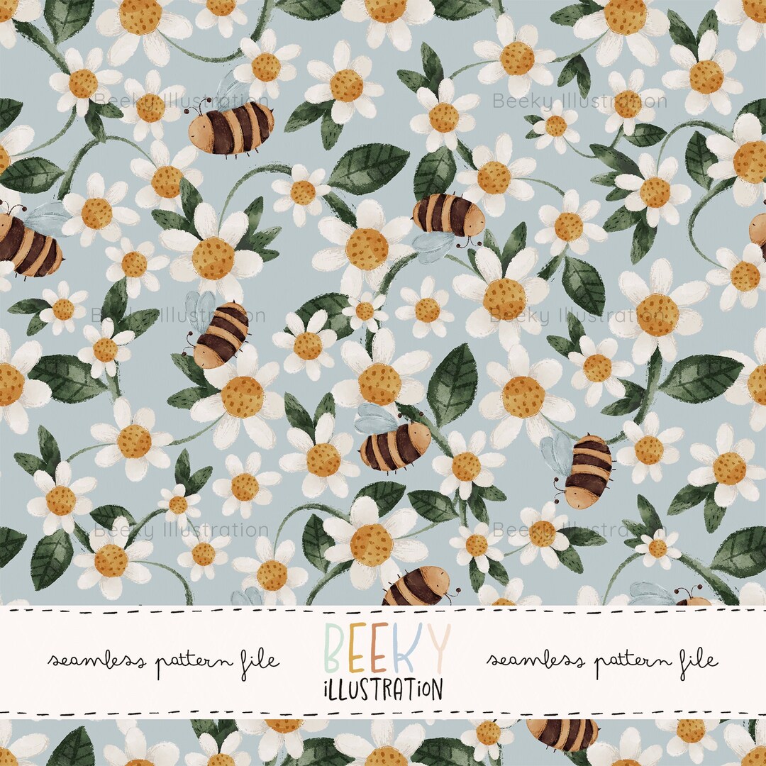 Daisy Seamless Pattern | DIGITAL DOWNLOAD | Easter Floral Seamless ...