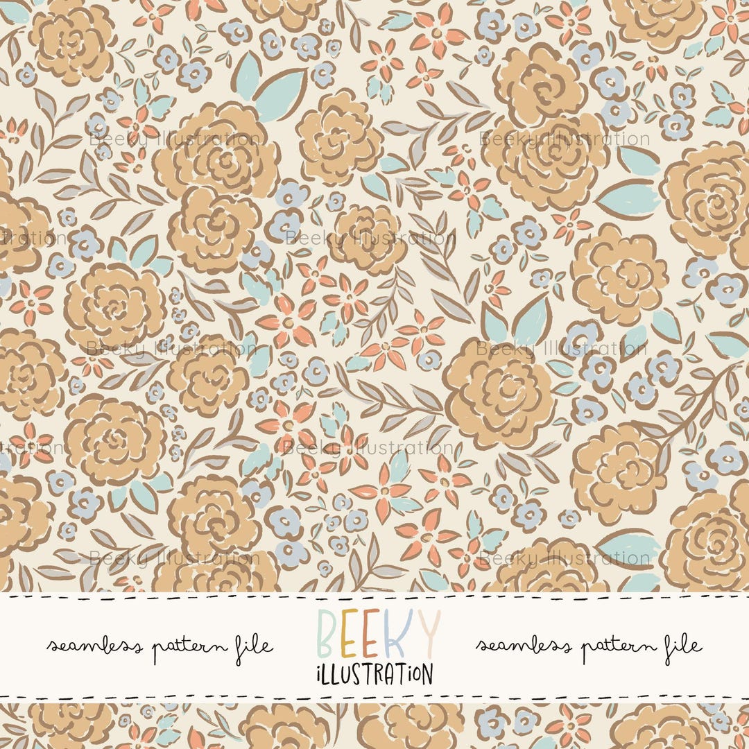 Floral Seamless Pattern | DIGITAL DOWNLOAD | Boho Floral Seamless ...