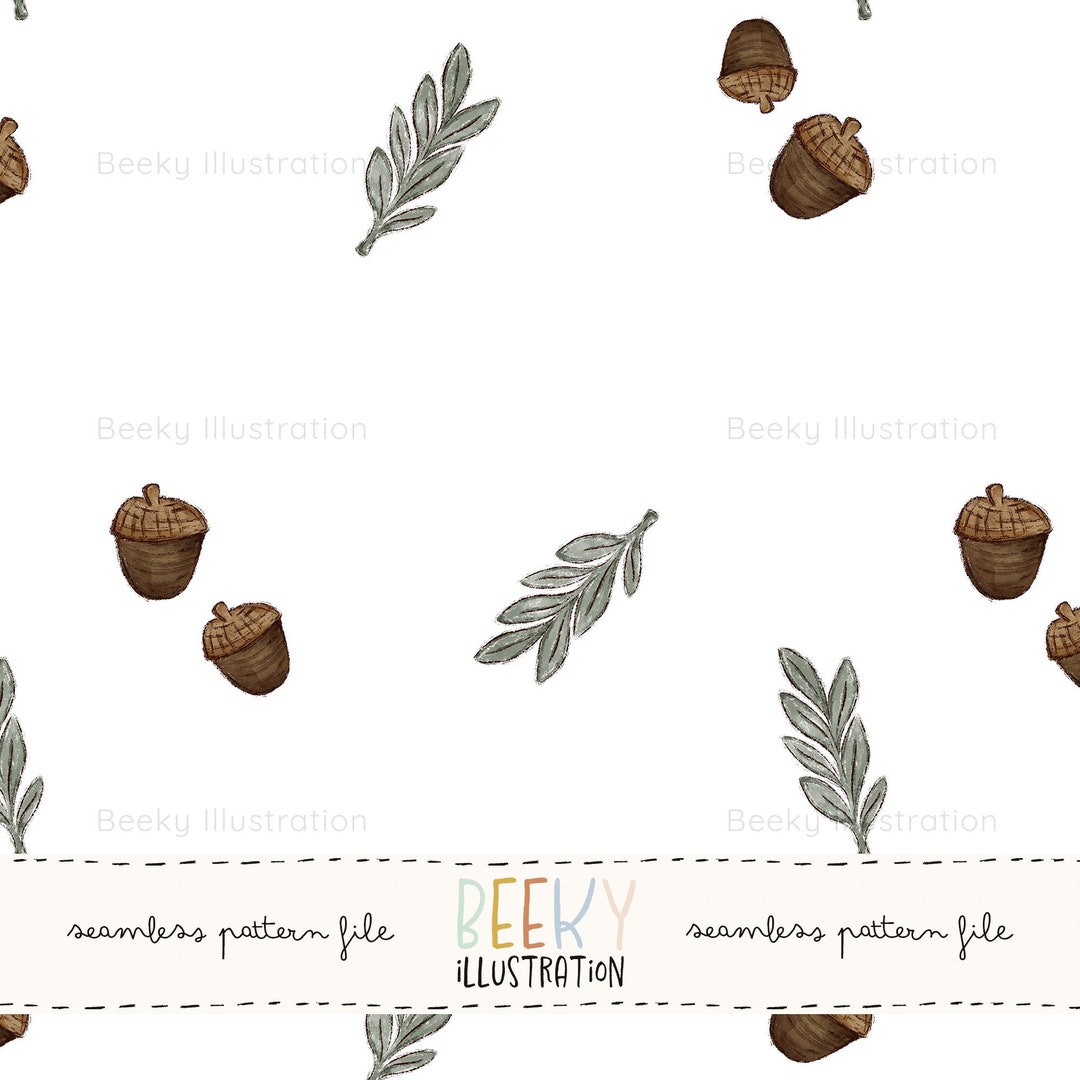 Acorn Seamless Pattern | DIGITAL DOWNLOAD | Woodland Fabric Design ...