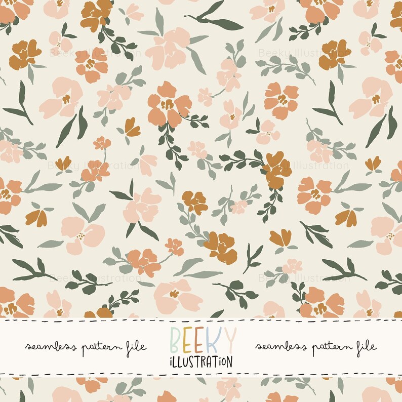 Fall Floral Seamless Pattern | DIGITAL DOWNLOAD | Floral Fabric Design ...